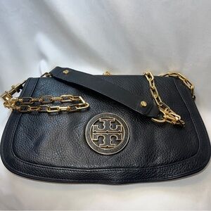 Tory Burch Black Leather Crossbody Chain Shoulder NWOT